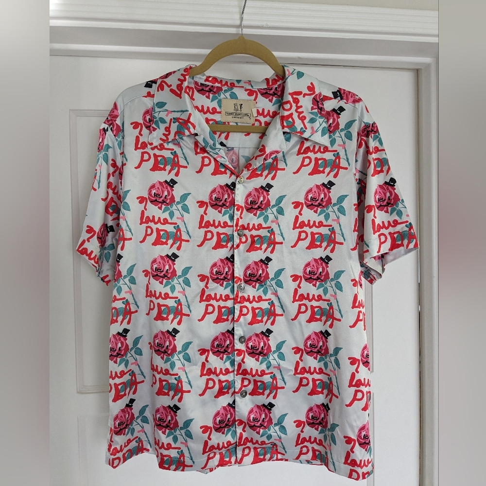 Fashion Brand Company I love PDA Valentines Button top silky